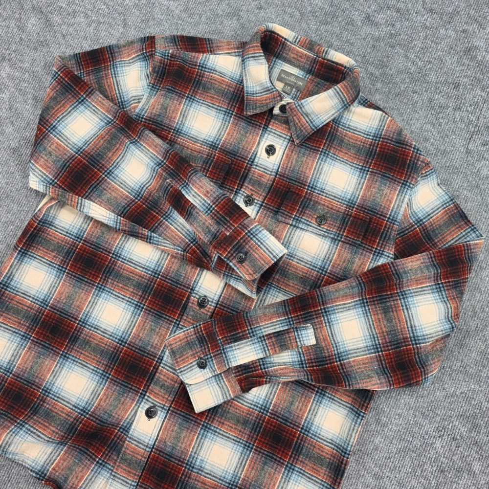 LL Bean Signature Archive Chamois Cloth Shirt Mens Large Regular Slim Fit Plaid